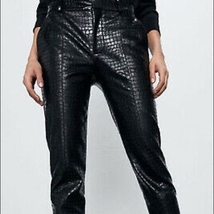 New Faux leather Animal Print Pant